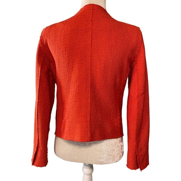 Club Monaco Tweed Snap Front Blazer Jacket Orange Size 6 - Picture 5 of 11